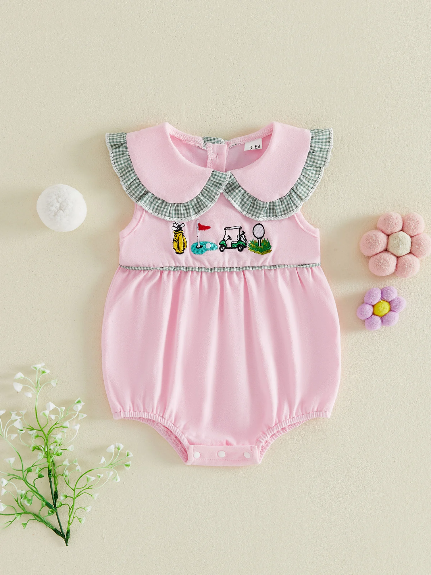 

Очаровательный детский комбинезон с цветочным принтом, рукавами с рюшами и бантом для девочек, летняя одежда, милая одежда для малышей