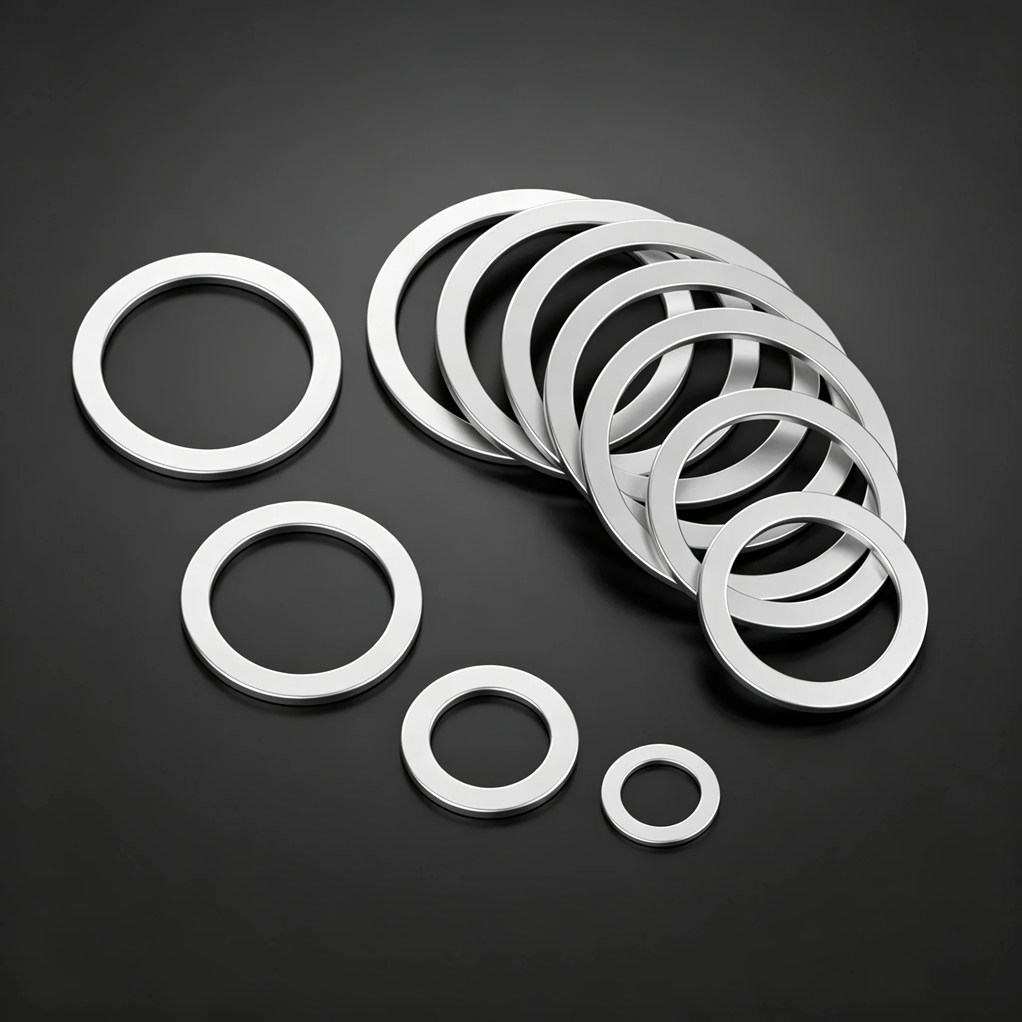 Aluminum Alloy Flat Washer Spacer Seal Gasket Ring M5-M26 Metal Fastener Hardware for Bolt Screw 20/100Pcs