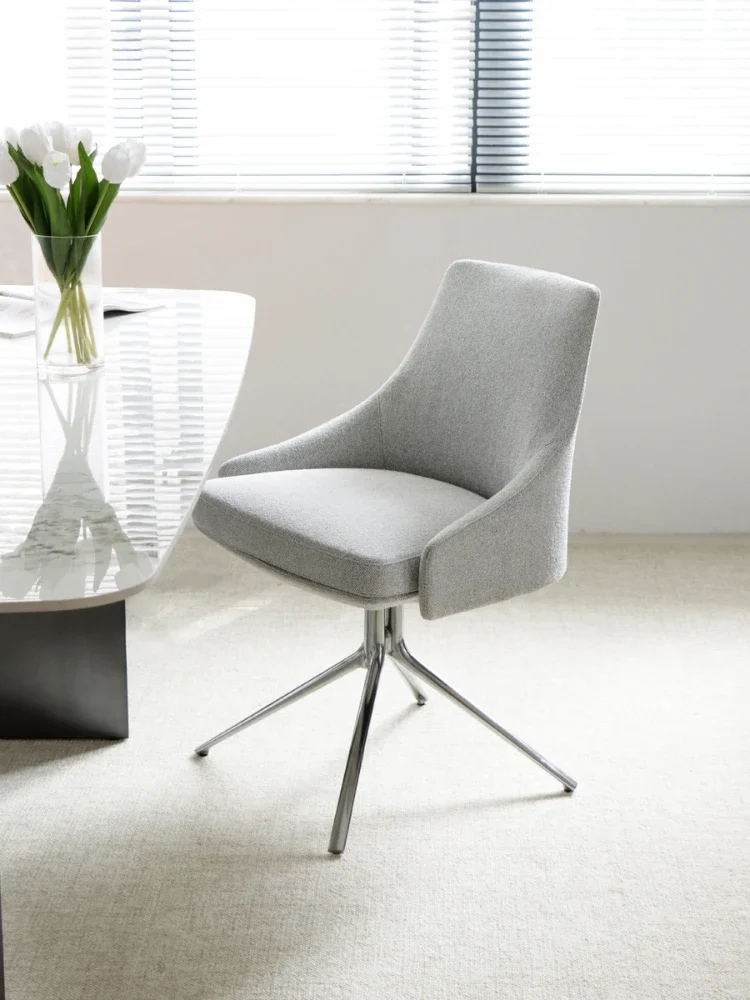 Poliform Italian Minimalist Rotatable Dining Chair with Armrest Single Reception Conference Chair Desk Chair