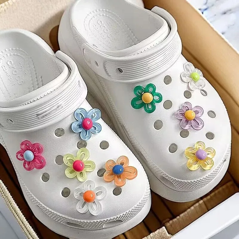 Transparent Jelly Flower Shoe Charms Set Butterfly Stars Accessories for Clogs Shoe Colorful Flowers DIY Shoes Decorations