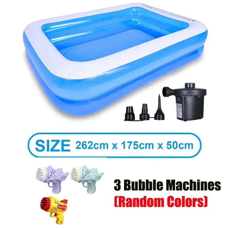 

2m 2.6m 3m Inflatable Swimming Pool Water Gun Thickened Pool Bathing Tub Home Outdoor Indoor Garden Ocean Ball Water Pool Toys