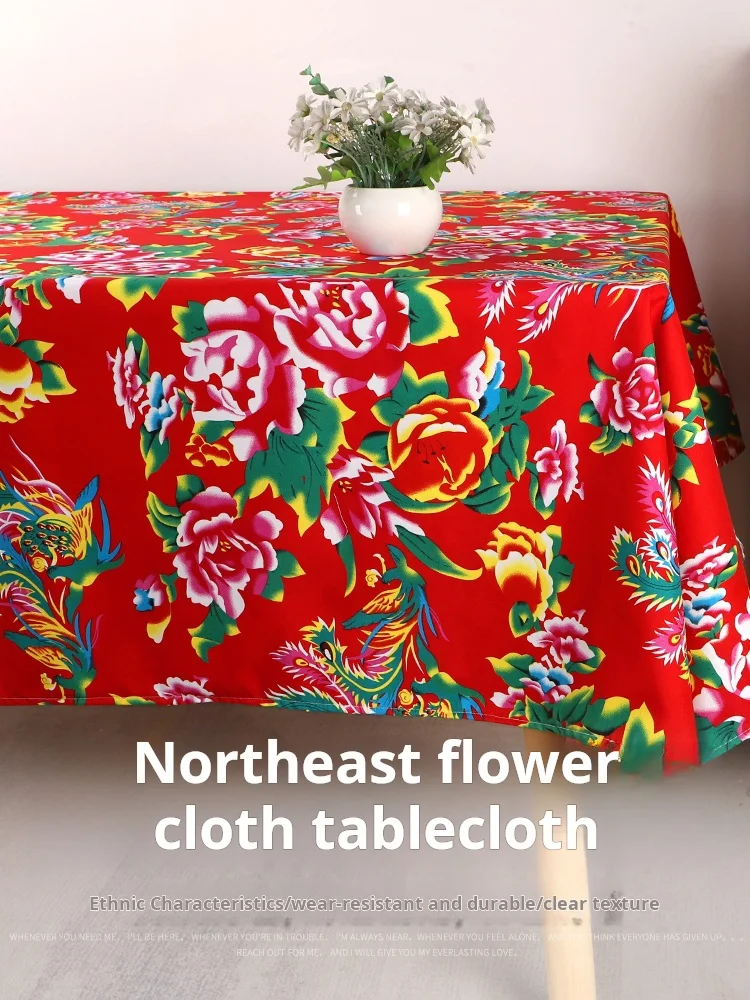 Toalha de mesa de tecido com estampa étnica, toalha de mesa com flores grandes do nordeste para festa, bar, casa de chá, restaurante