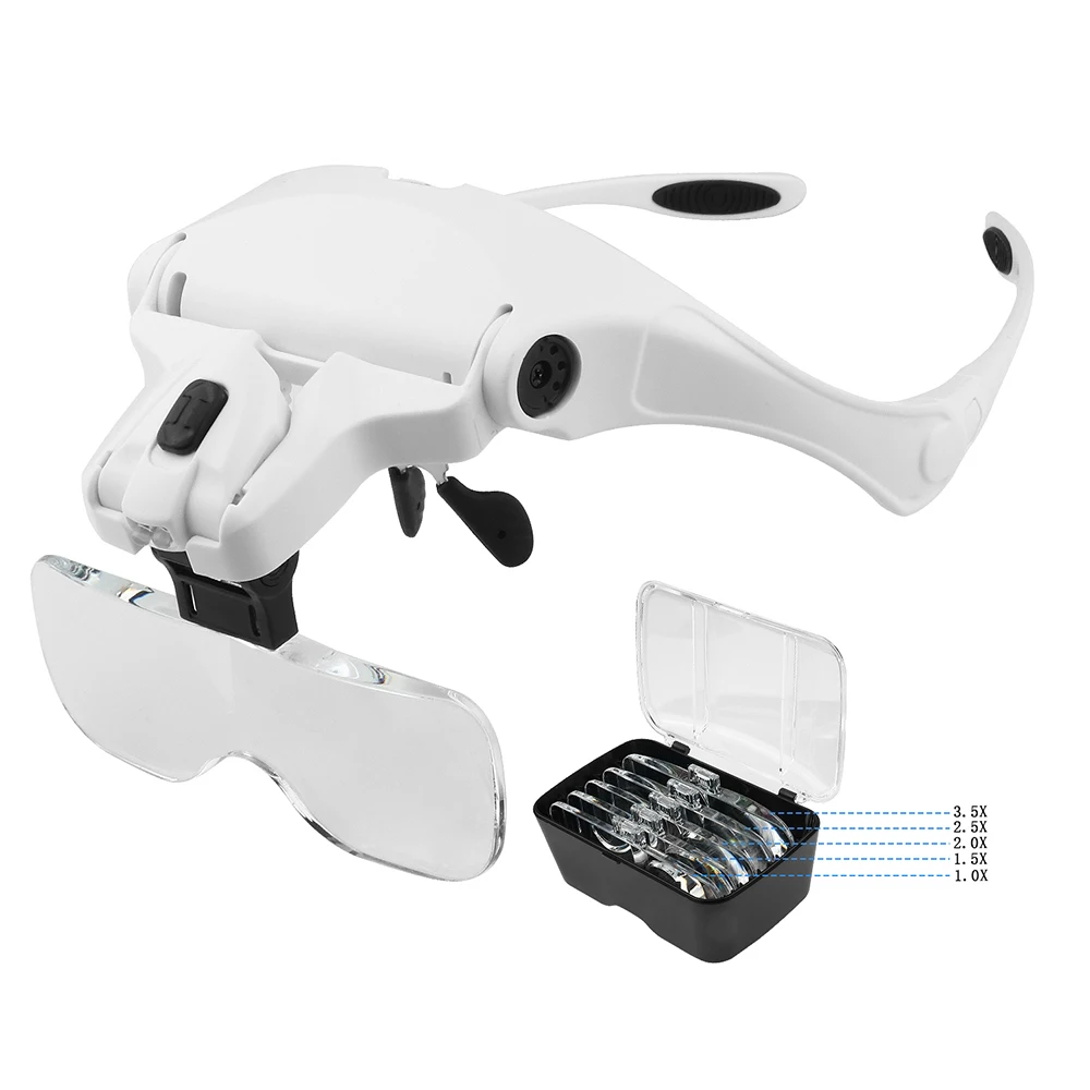 Magnifying Glasses Reading Illuminated Magnifier 1.0X 1.5X 2.0X 2.5X 3.5X Dental Loupes Illuminated Loupe Magnifier