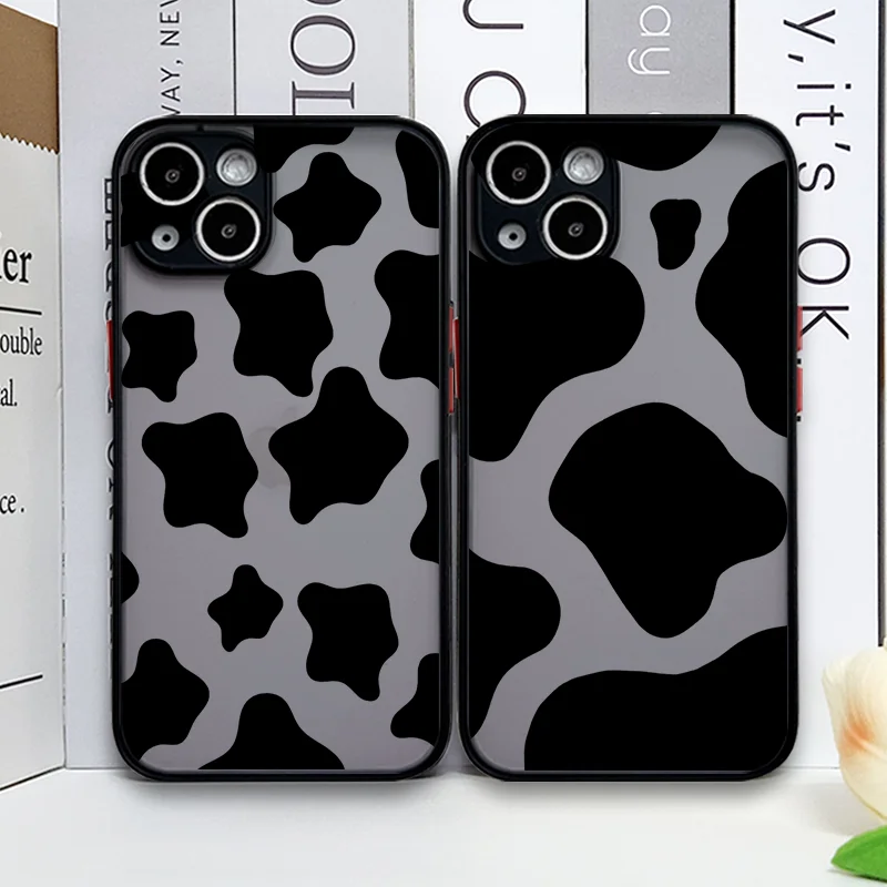 Cute Cartoon Cow Printed Phone Case for Samsung Galaxy S26 Ultra S25+ S24 S23 S22 Plus S21 FE S25 Shockproof Hard Covers Fundas