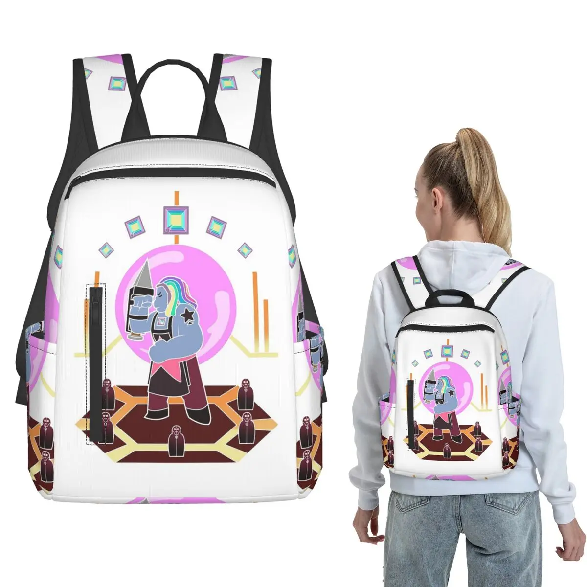 

Bismuth Backpack Large Capacity Kids BookBag School Bag Shoulder Bags for Men Women