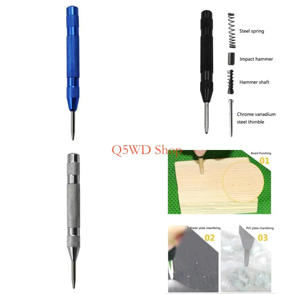 

Q5WD Durable Spring Loaded Center Hole with Handle Car Glass Window Breaker