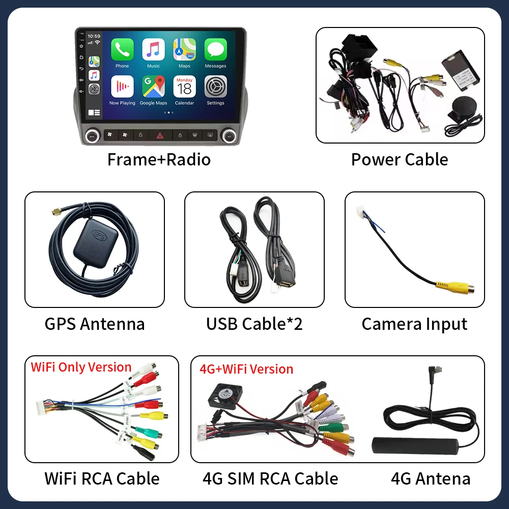 راديو سيارة 2Din أندرويد 16 لسيارة شيفروليه كامارو 2008-2015 مشغل ستيريو Carplay Autoradio WIFI GPS والملاحة FM/RDS 5G LET DSP