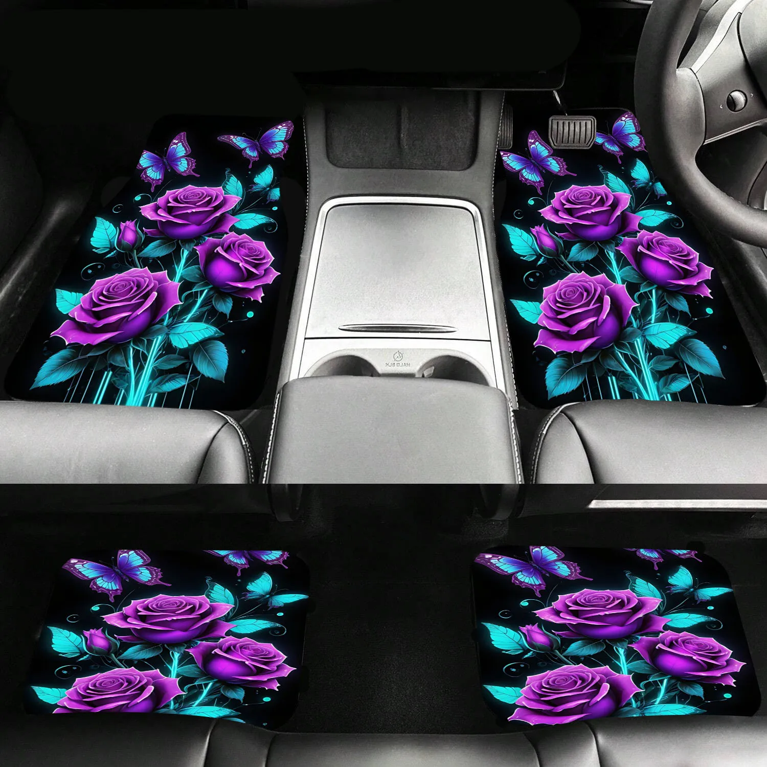 4 قطع/مجموعة من سجادات السيارات الوردية - بطانات أرضية أمامية وخلفية قابلة للتنفس لجميع المواسم لسيارات السيدان وسيارات الدفع الرباعي والشاحنات | مناسبة في فاريو #2