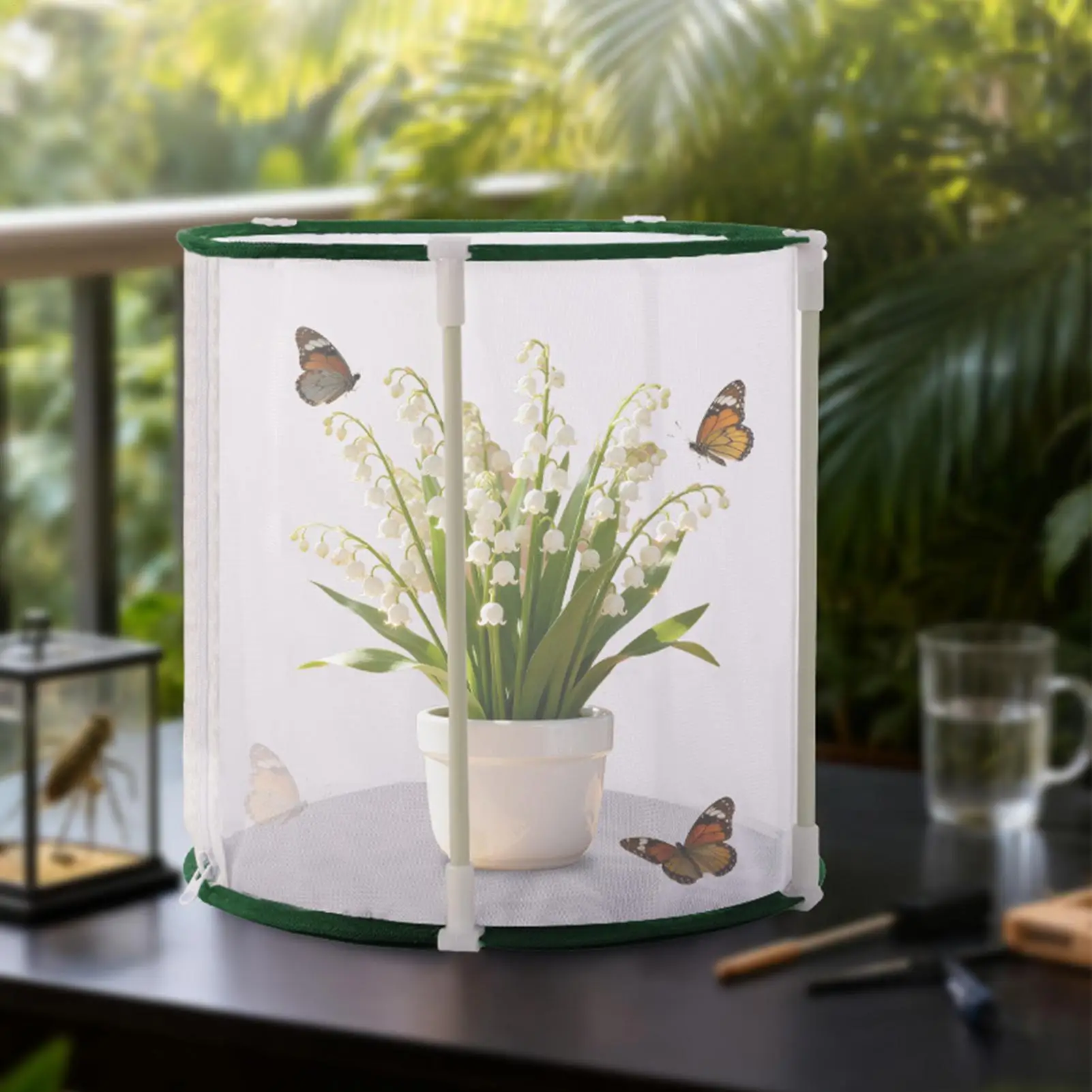 Butterfly Cage Zippered Breathable Cage Terrarium Outdoor Caterpillar Butterfly Growing House For Garden Yard Patio Balcony Lawn