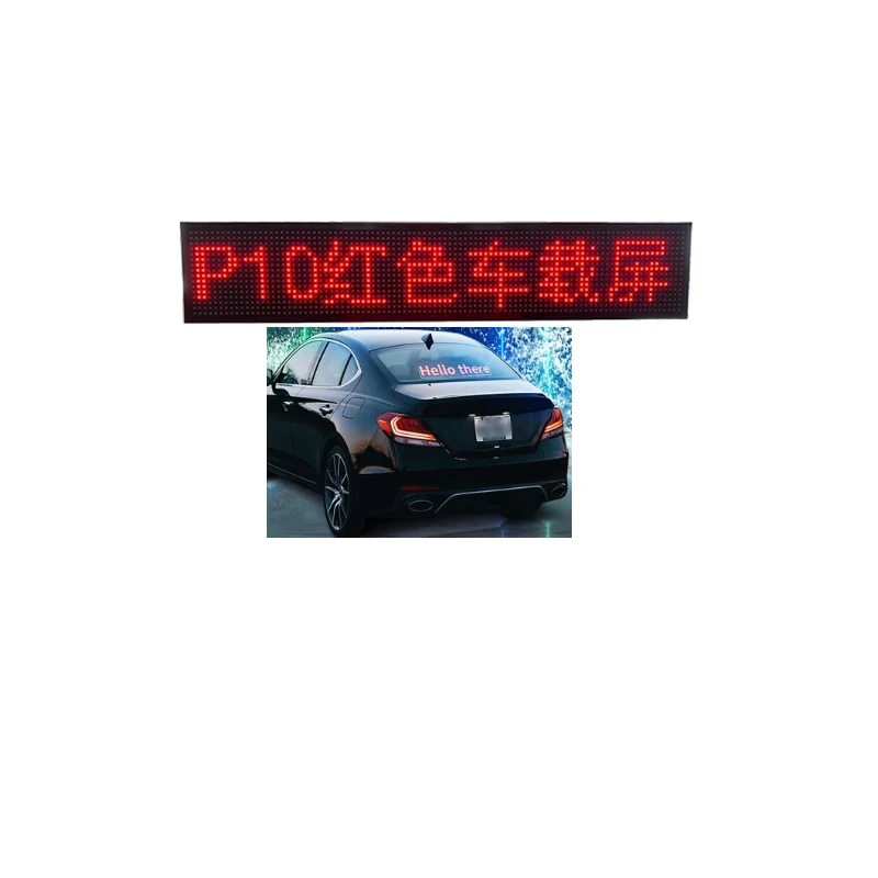 Customized P10 Single red white yellow Color LED Car Display Bus led car window display