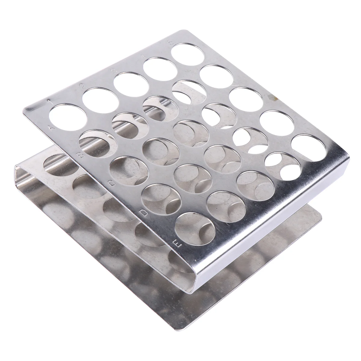 

Metal 25 Vents Test Tube Rack Holder Z Shaped Stand School Laboratory Supplies Accessories for School (Silver)