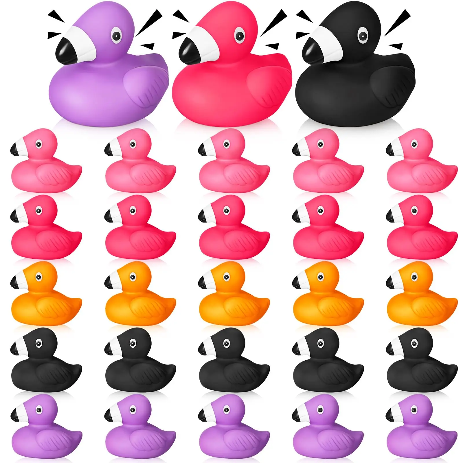 Mini Flamingo Rubber Duckies Bulk Cute Flamingo Duck Bath Floating Squeaky Mini Rubber Ducks for Shower Party Favors Birt