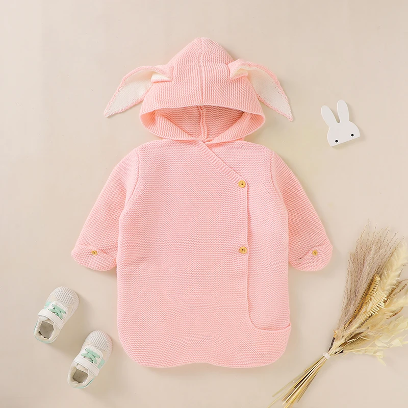 Baby Sleeping Bag Knit Infant Girls Boys Sleeping Bag 75*35cm Cute Warm Newborn Stroller Swaddling Envelope Package Fashion Ears