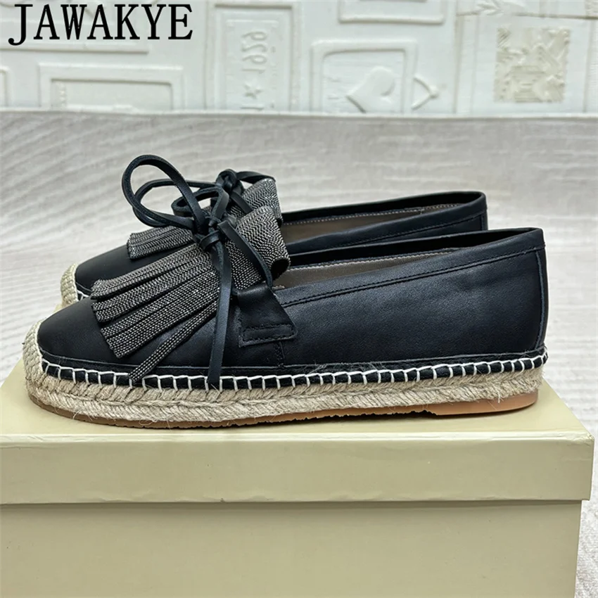 

Дизайнерские лоферы из натуральной кожи с кисточками, туфли на плоской подошве, женская повседневная обувь в западном стиле с круглым носком, простая модная женская обувь для прогулок