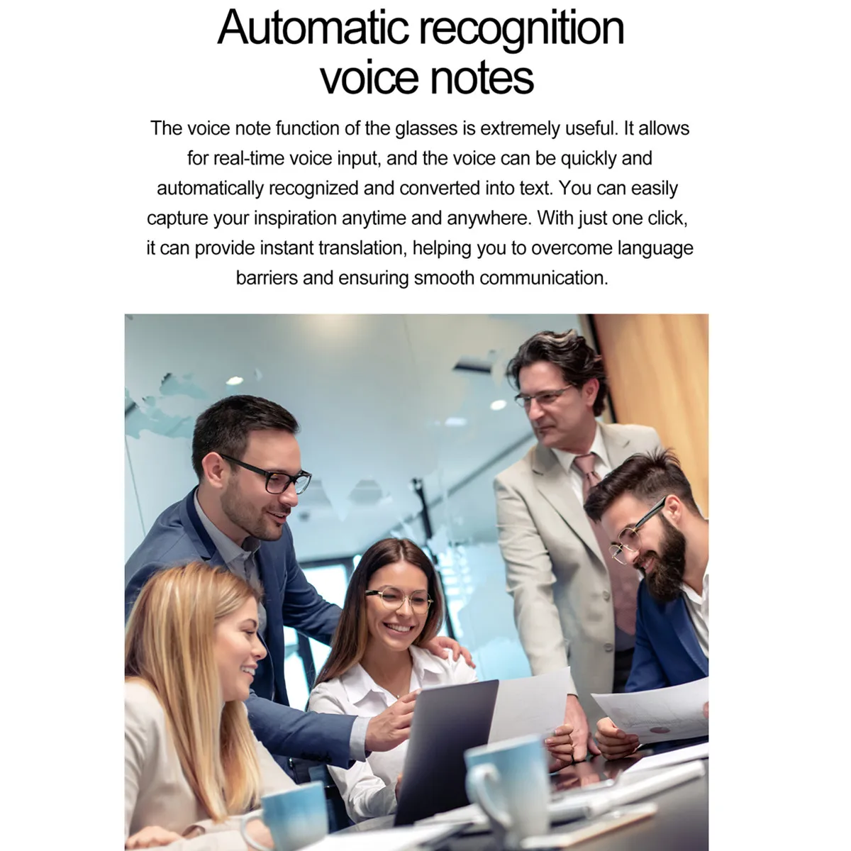 Bluetooth Smart Glasses Translation Receive Call Voice Assistant IP65 Dustproof Waterproof Anti Blue Lenses Smart Glasses Man