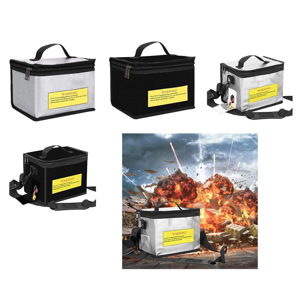 Fire Resistant Lithium Battery Storage Bag With Carry Handle And Strap Waterproof Charging Pouch For RC And Car LithiumBatteries