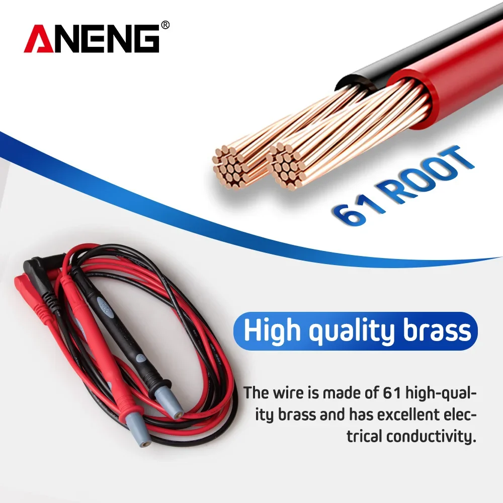 ANENG-cables de prueba de sonda PT1010, 1000V, 20A, multímetro Digital, punta de aguja, multímetro, probador, Cable de pluma