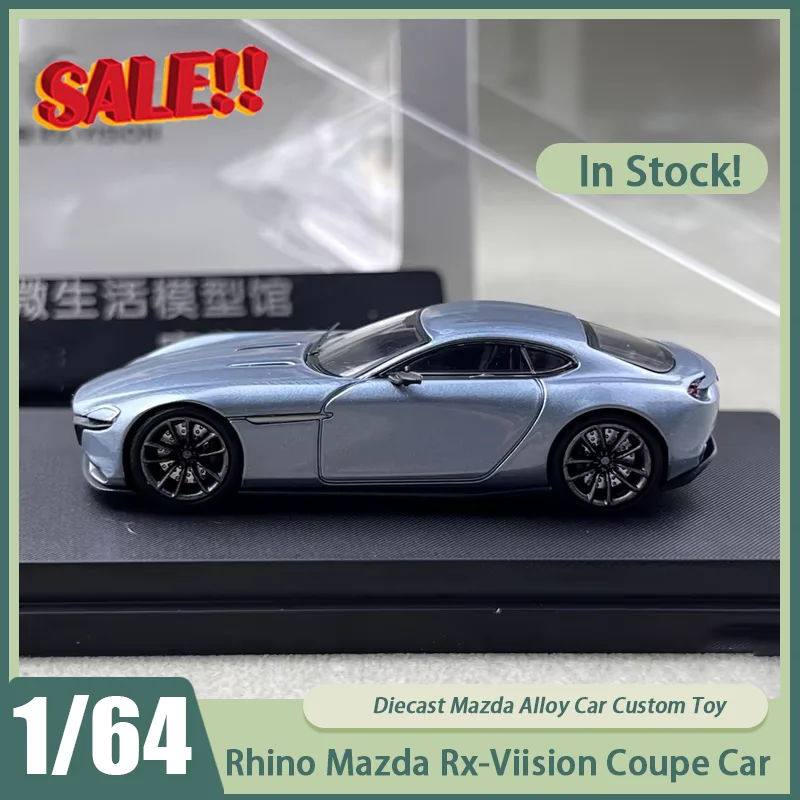 

Новинка в наличии Rhino Rm 1:64 Mazda Rx-Viision Coupe, автомобильный сплав, миниатюрный литой под давлением Mazda, статическая модель, украшения, игрушки на заказ, детский подарок