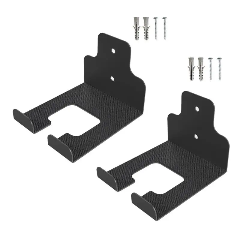 Wandmontierter Garten-Elektrowerkzeugständer, Metall-U-Nut-Garage-Aufbewahrungshalterung, 2er-Pack mit Schrauben für mit langem – Detail 7