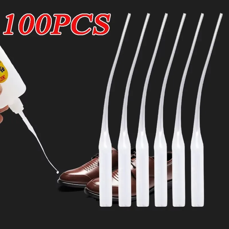 50/100/200Pcs Glue Micro-Tips Plastic Glue Bottle Tips Glue Extender Precision Applicator Dropping Tube Nozzle For Crafting Lab