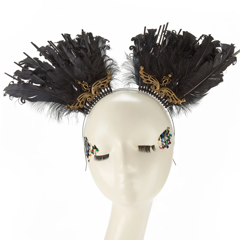 

Gothic Halo Crown Feathers Spider Headband Lolita Retro Women’s Halloween Party Photoshoot Accessories