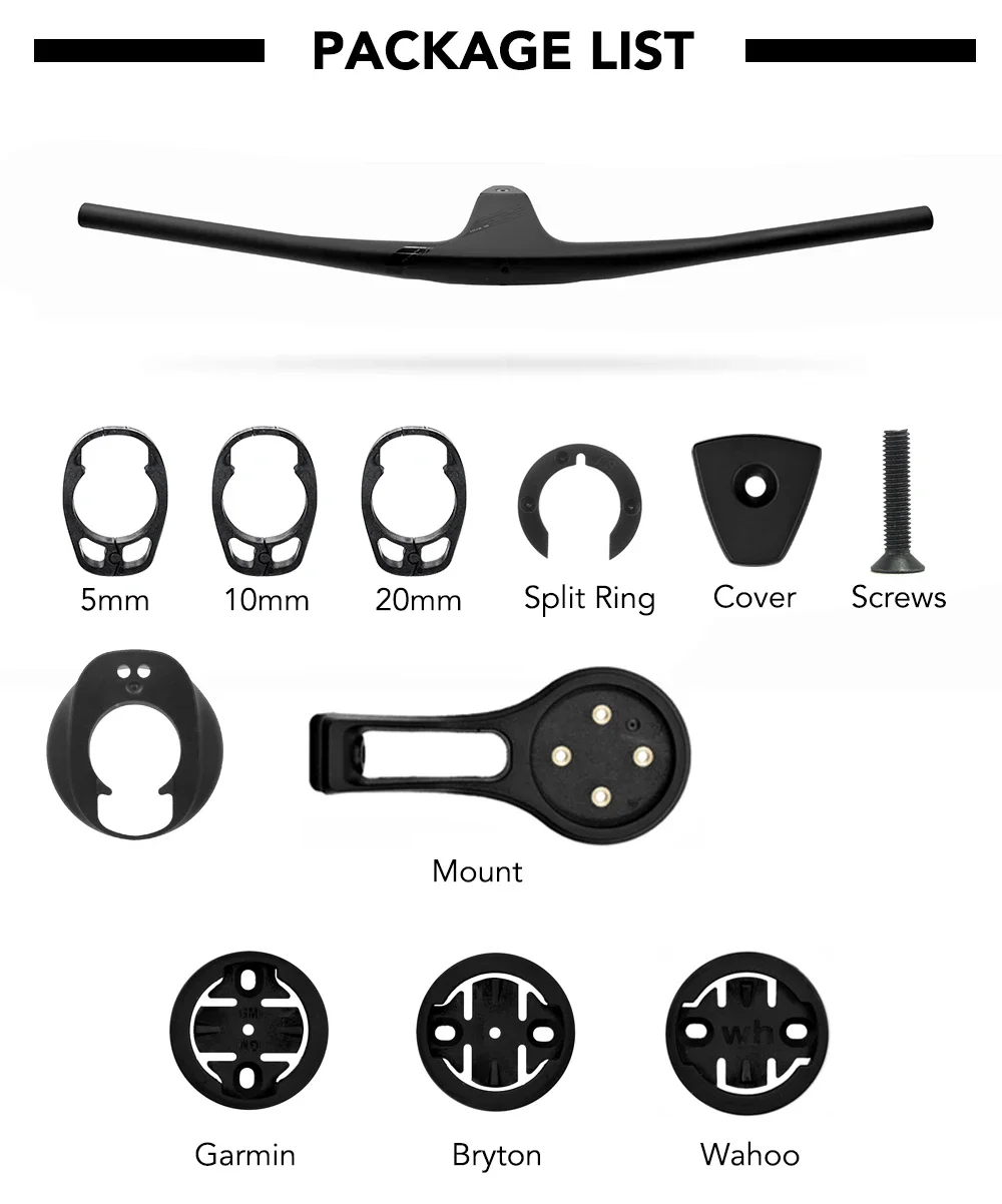 RACE Vollständig interner Kabelzug Integrierter MTB-Lenker,-17 ° Integriertes Cockpit, Carbonfaser XC Crossbike-Lenker mit Abstandshaltern – Detail 10