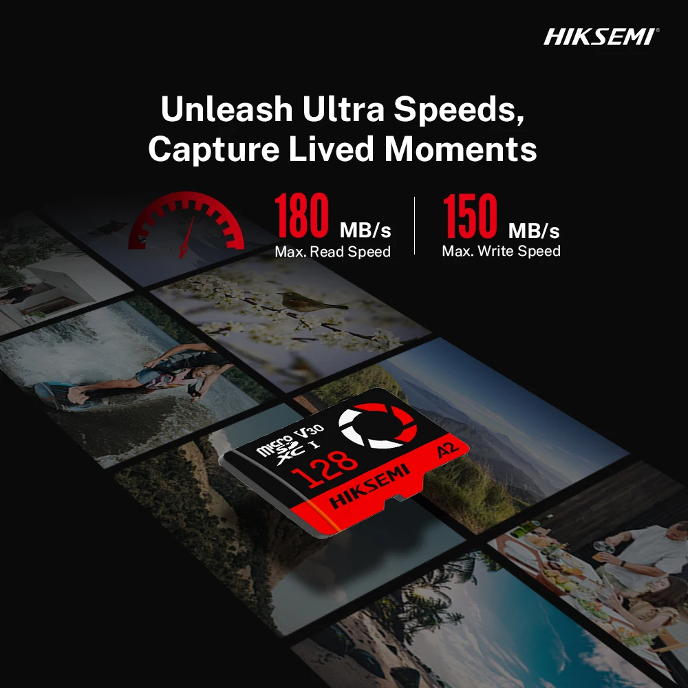 HIKSEMI 캡처 TF 128GB 256GB 512GB 4K SD 카드 클래스 10 UHS-I TLC 최대 180 MB/s 읽기 속도 150 MB/s 쓰기 속도 V30 카메라
