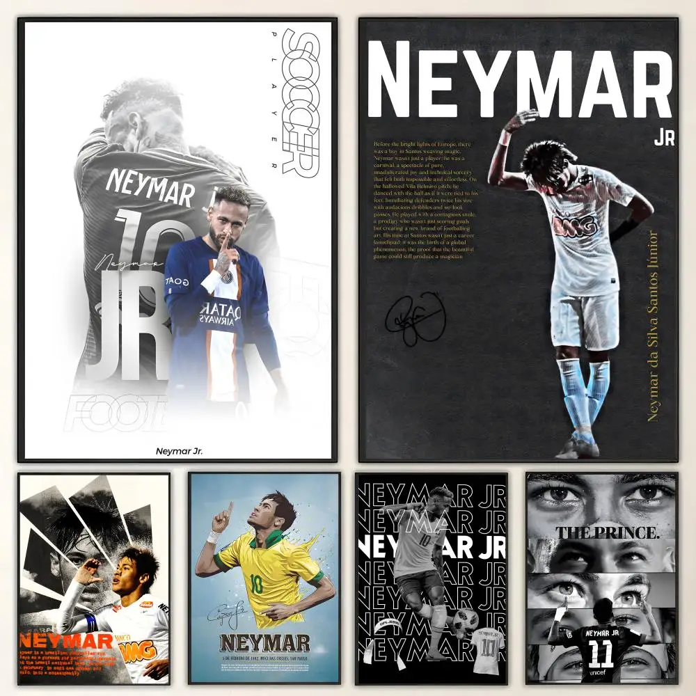 Sports N-Neymar Poster HD-Kunstwerk, wasserfest, selbstklebende Wanddekoration, Heimdekoration (Wohnzimmer, Schlafzimmer, Bar), ästhetisch