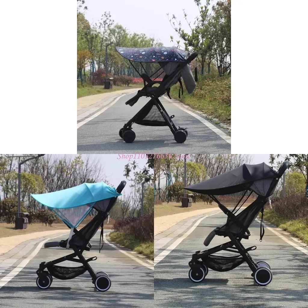 

R6FD Wear Resistant Cloth Sun Shade Universal Baby Strollers Sunshade Toddler Umbrella Cart Pushchair Protective Accessories