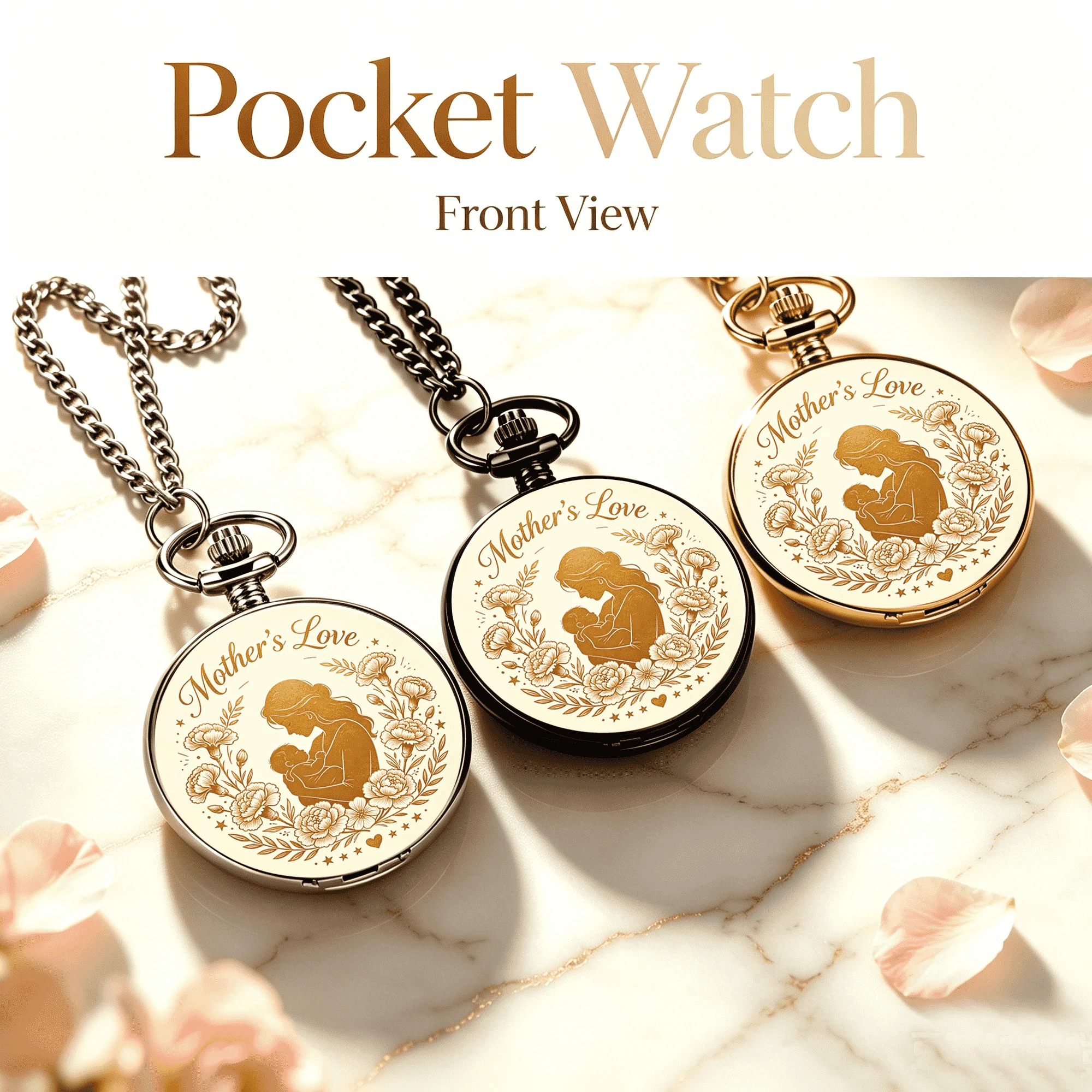 Fashionable Ladies’ Mother’s Day Commemorative Pocket Watch: A Simple and Exquisite Pendant Clock – A Gift for Mum reloj