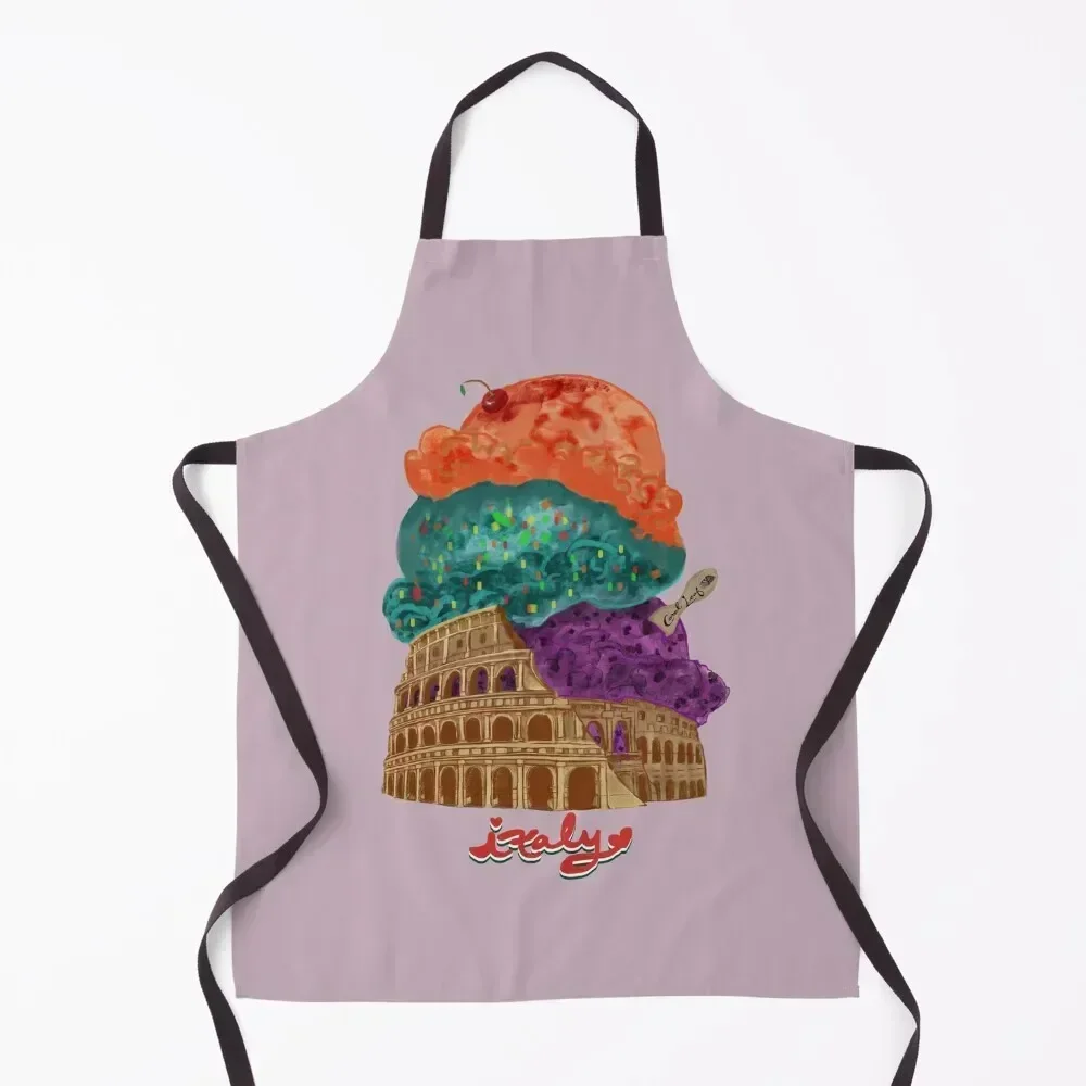 

Italian Gelato Colosseum Apron Kitchen Front Kitchen Apras For Women Kitchen Things Waterproof Woman Apron