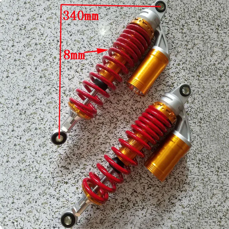 

340mm 350mm 360mm 8mm Spring Universal Motorcycles Shock Absorbers Suspension for Honda Yamaha Suzuki Kawasaki Bikes ATV Scooter