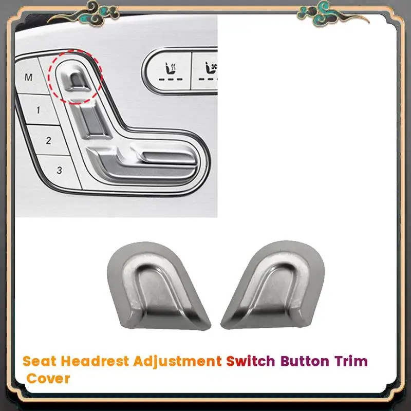 M45K-1Pair Car Seat Headrest Adjustment Switch Button Trim Cover For Mercedes-Benz GLS GLE W167 GLE350 GLS400 GLS450 20-2024