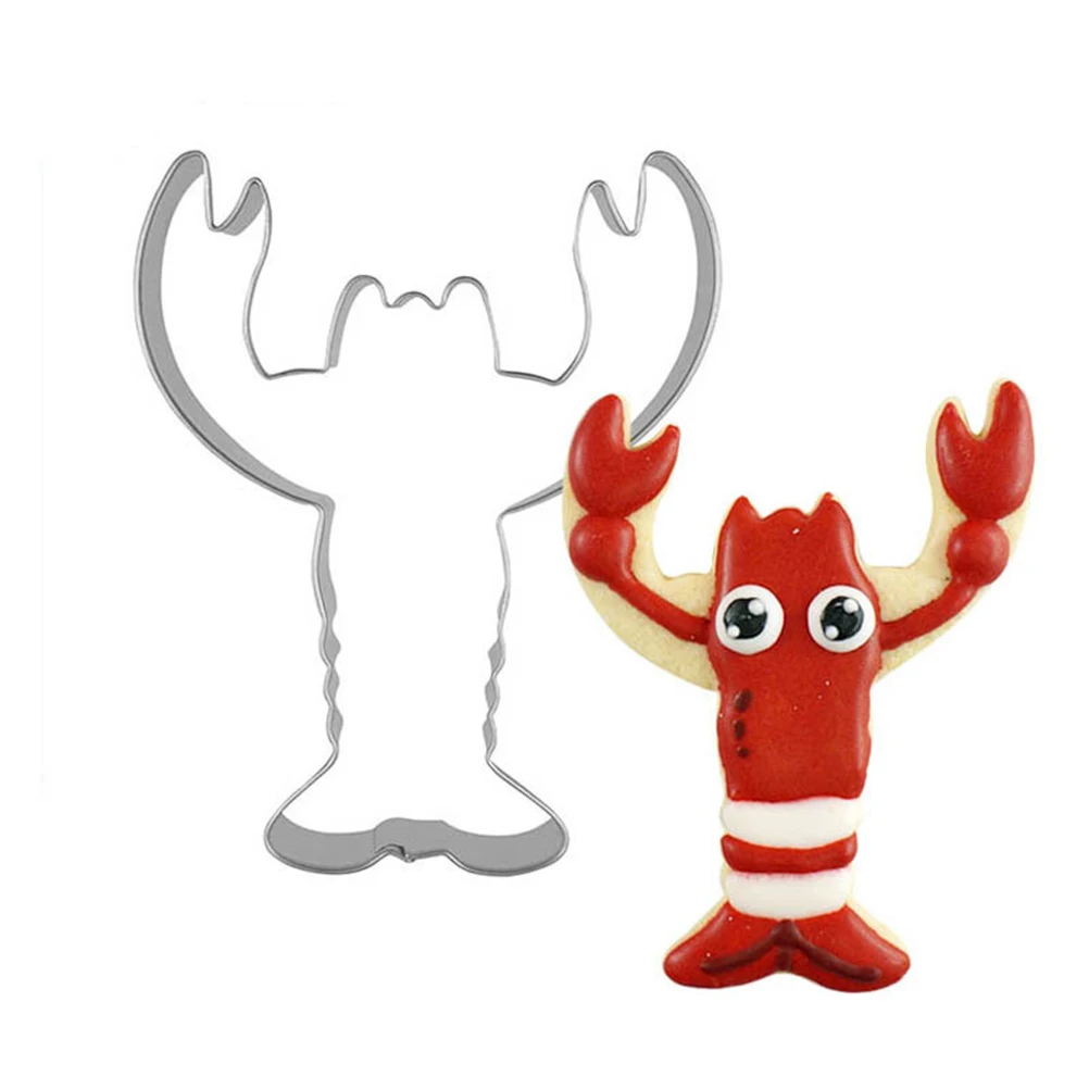 

4Pcs Stainless Cookie Cookie Molds Molds for Baking Lobster Shaped Cake Chocolate Fruit Vegetable Crafts