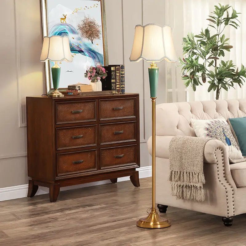 APRIL Modern Ceramics Floor Lamp LED Standing Creative American Luxury Fashion Table Light For Home Living Room Bedroom