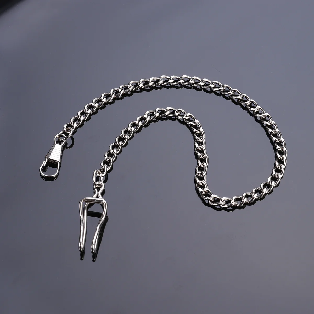 

Classic Plated Heavy Duty Sturdy Shiny Surface Lobster Claw Attachment For Pocket Users Silver Pocket Watch Chain Silver Plated