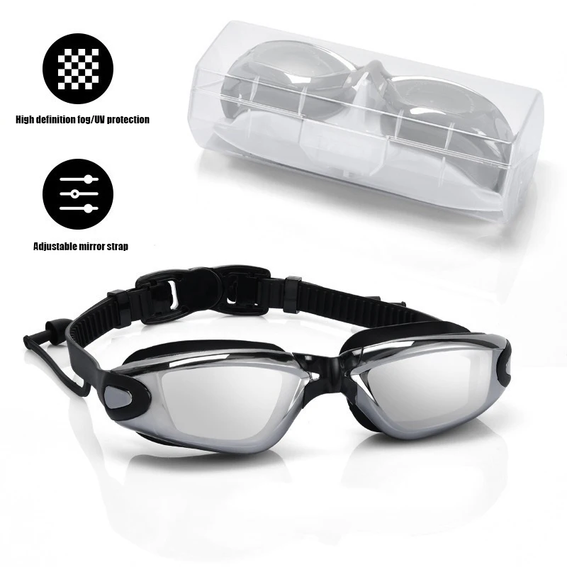 

Silicone Swimming Goggles With Earplugs Hd Swimming Glasses Fog Resistant Water Resistant UV Glare Outdoor Swimming Equipment