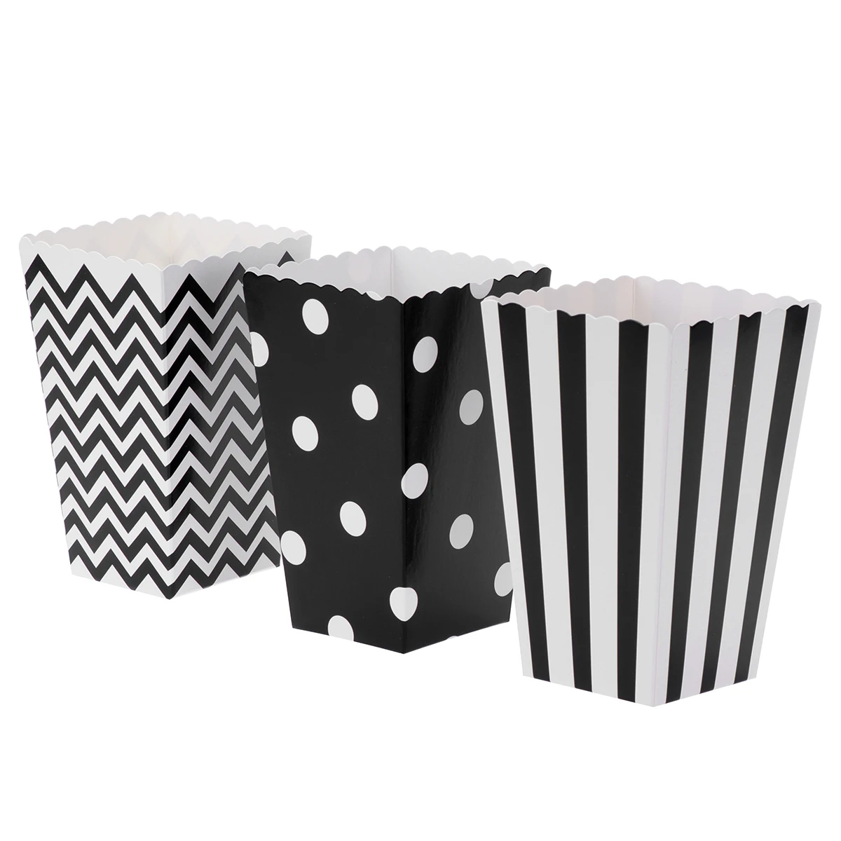 

48 Pcs Carton and White Popcorn Boxes Container Candy Bar Bag Gift Buffet Bags Party Cartons