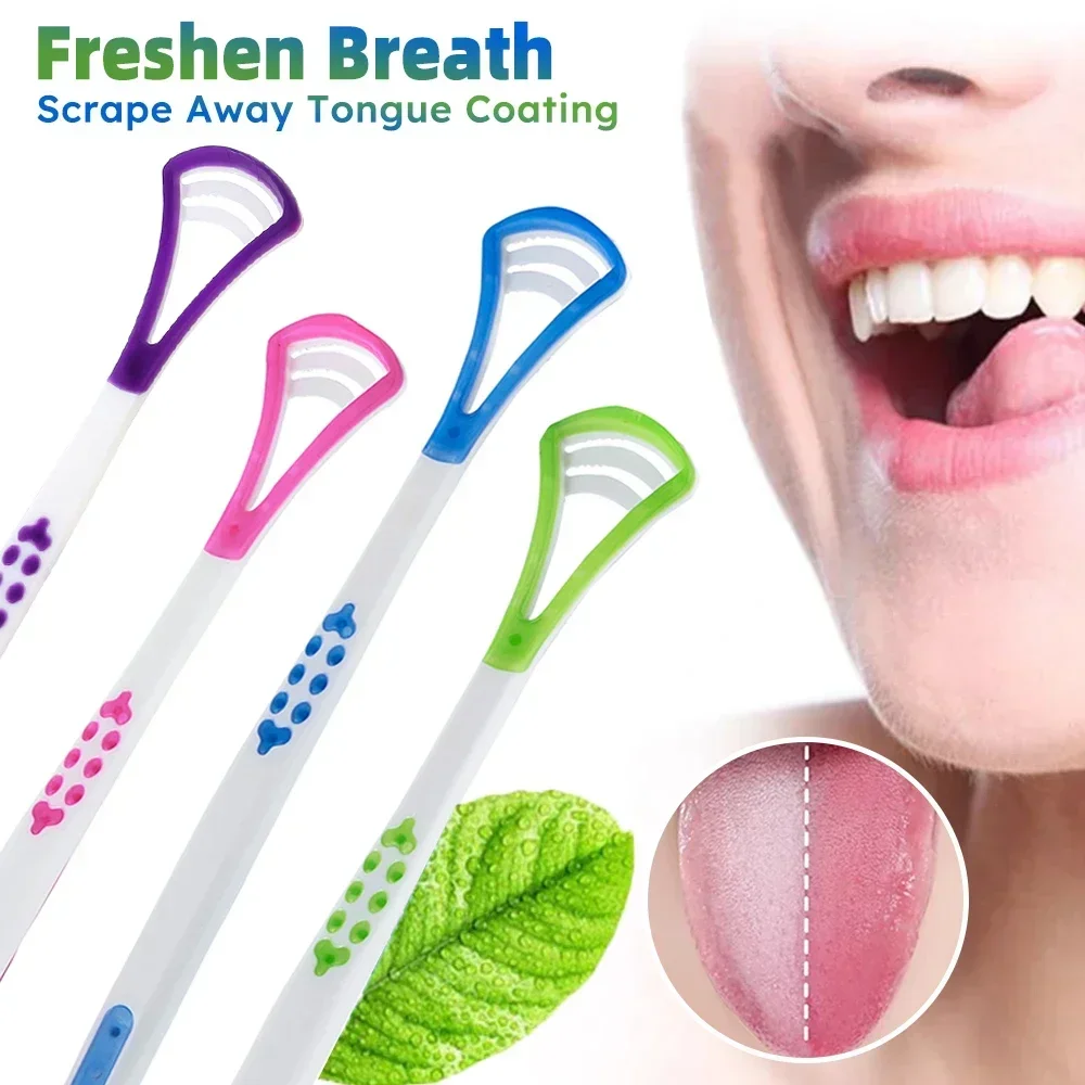 1/4Pcs Tongue Scraper Tongue Cleaner Toothbrush Fresh Remove Tongue Coating & Reduce Bad Breath, Oral Care Tool for Men & Women