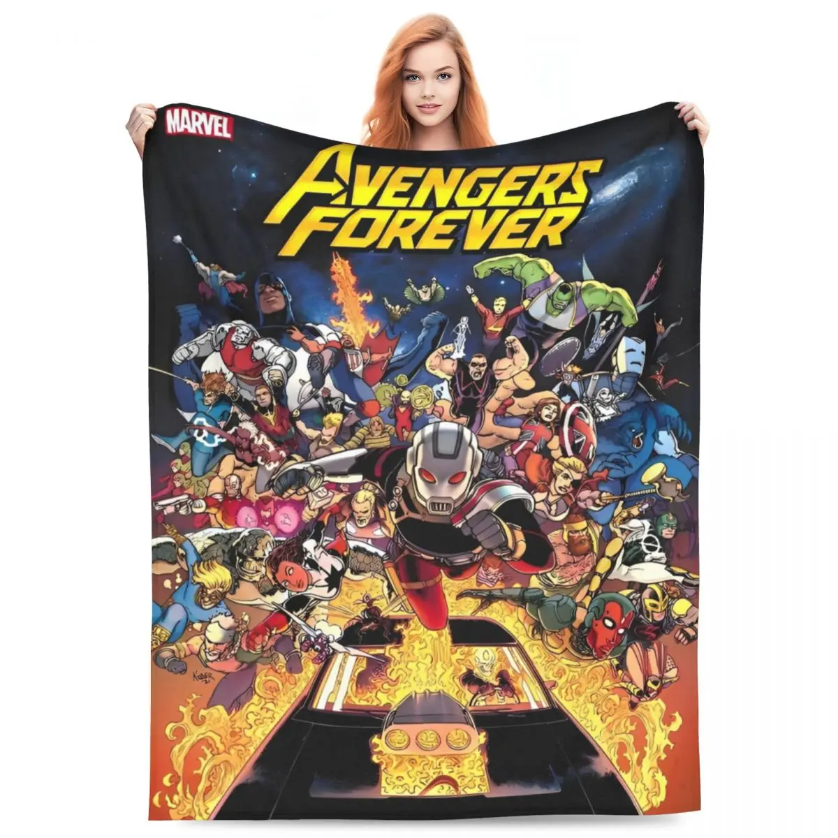 Avengers Marvel Assemble Blanket Quality Warm Soft Throw Blanket Winter Camping Outdoor Pattern Bedspread