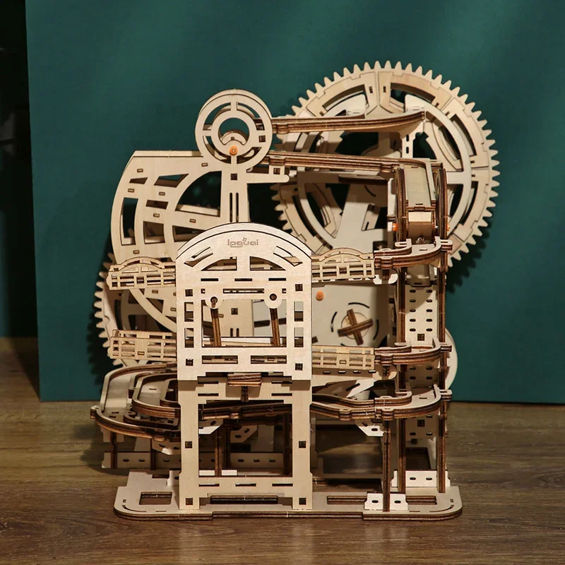 Creative DIY 3D Wooden Puzzle Marble Run Assembly Model Building Block Stem Toy for Kids Adult for Christmas for Dropshipping