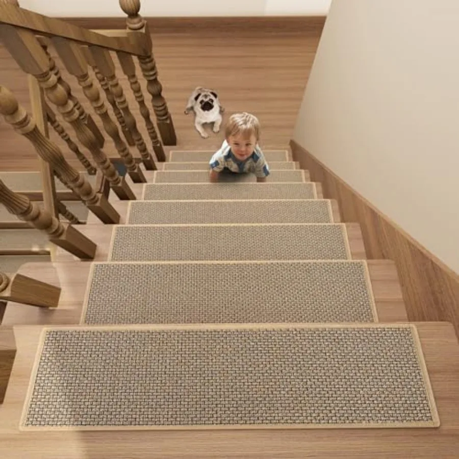 

Stair Treads Carpet 5 pcs for Wooden Steps with Non Slip Rubber Backing, 00% Polyester Soft Stairs Resistant Indoor Skid Runner
