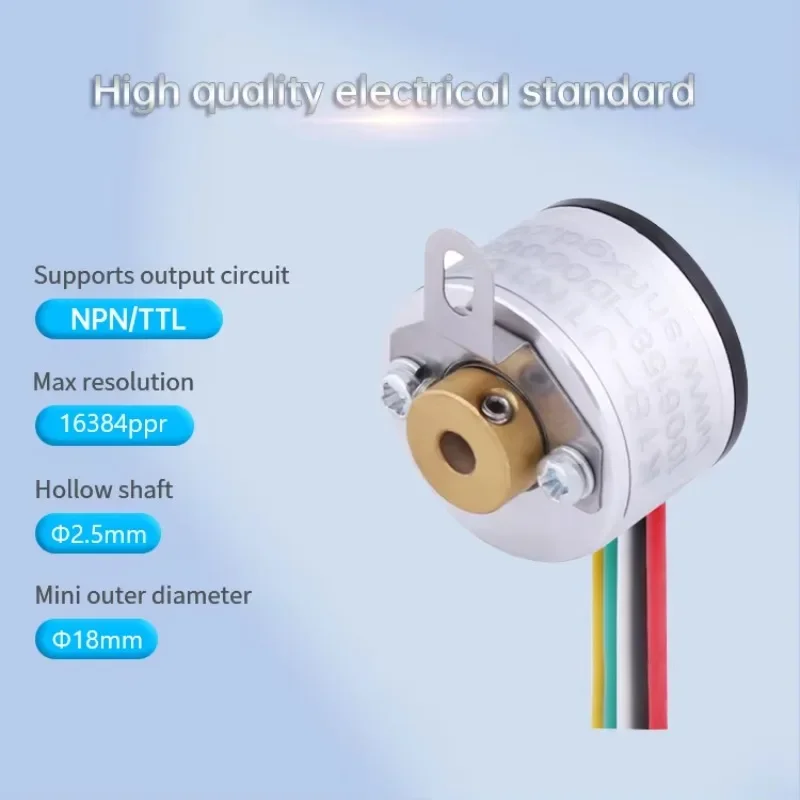 K18 Micro Rotary Encoder 2.5mm Hollow Shaft Incremental OTHER Circuit up 1600PPR IP50 Protection DC5V DC8-30V for Small Industry