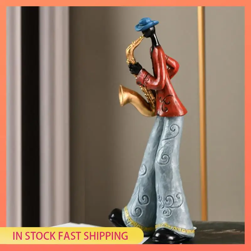 

AA05 2X фигурки игроков джазовой группы, винтажная фигурка музыканта, статуи из смолы, украшение для рабочего стола, ретро-скульптура, домашний декор D