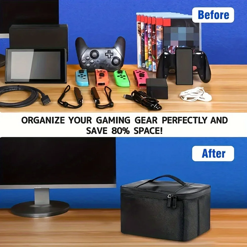 Switch OLED /Lite トラベルストレージバッグ、ホストアクセサリ保護ボックス、ポータブルスイッチケース、取り外し可能なコンパートメントに適しています。