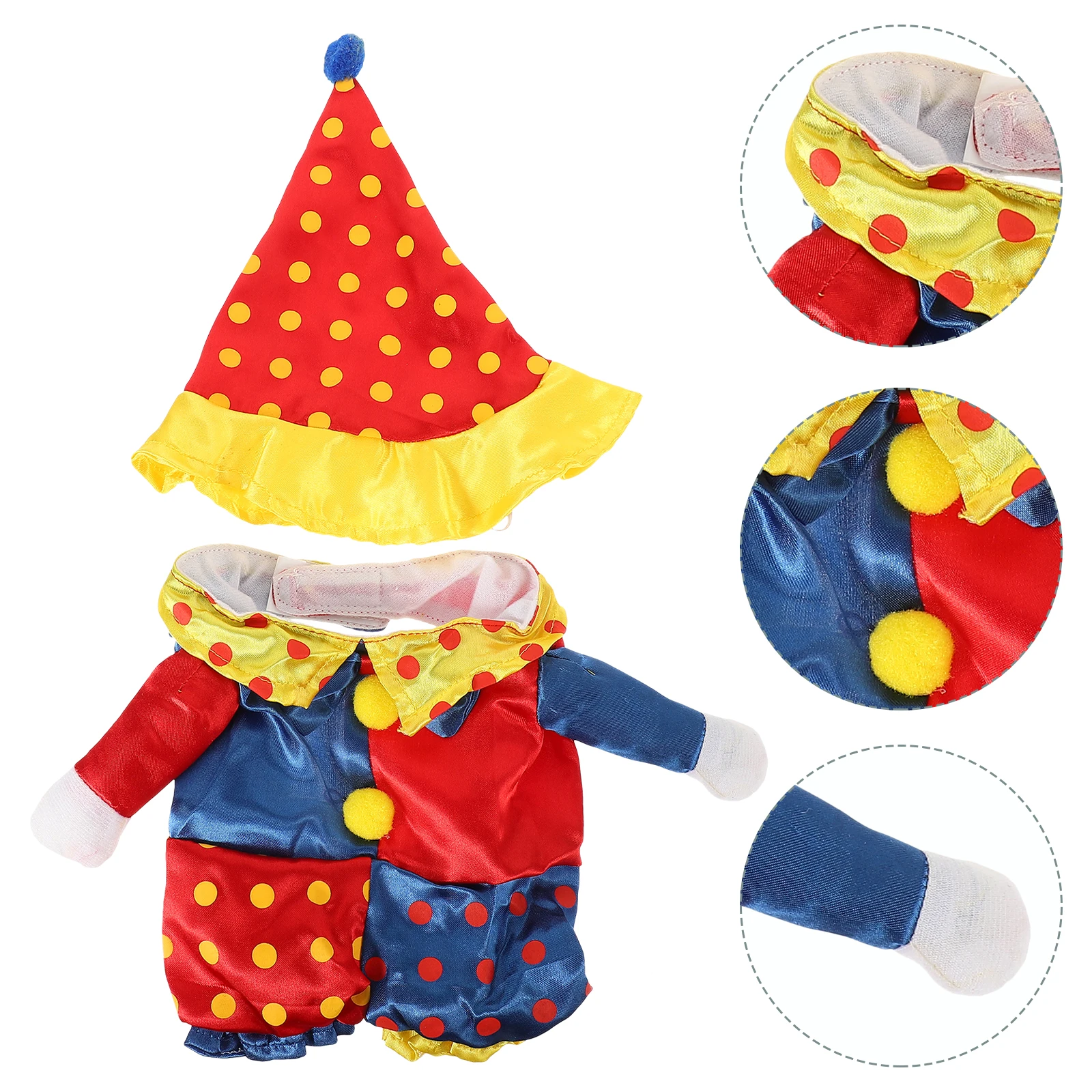 

Clown Outfits for Dogs Pet Clothing Circus Costumes Small Holiday Funny Cute Dress Hoodie