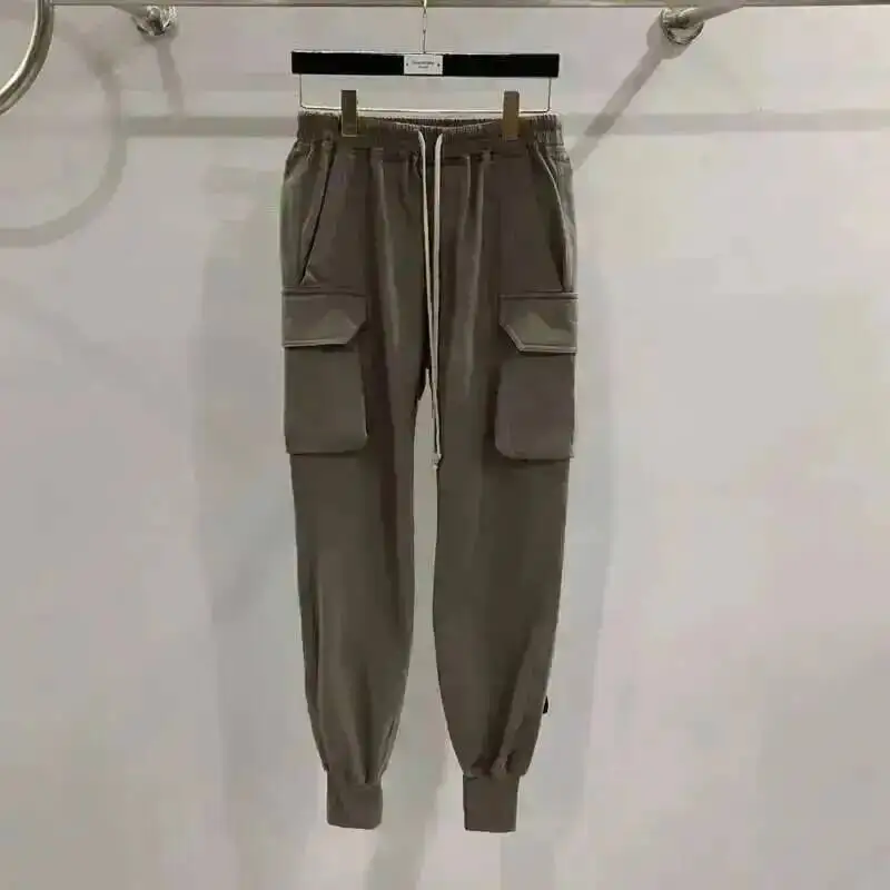 HKSH Men'stide Dark Wszechstronna odzież robocza Casual Pocket Decoration Slim Fit Długie spodnie Bawełniana moda RO Style Chic Trousers HK1386 — zdjęcie 4