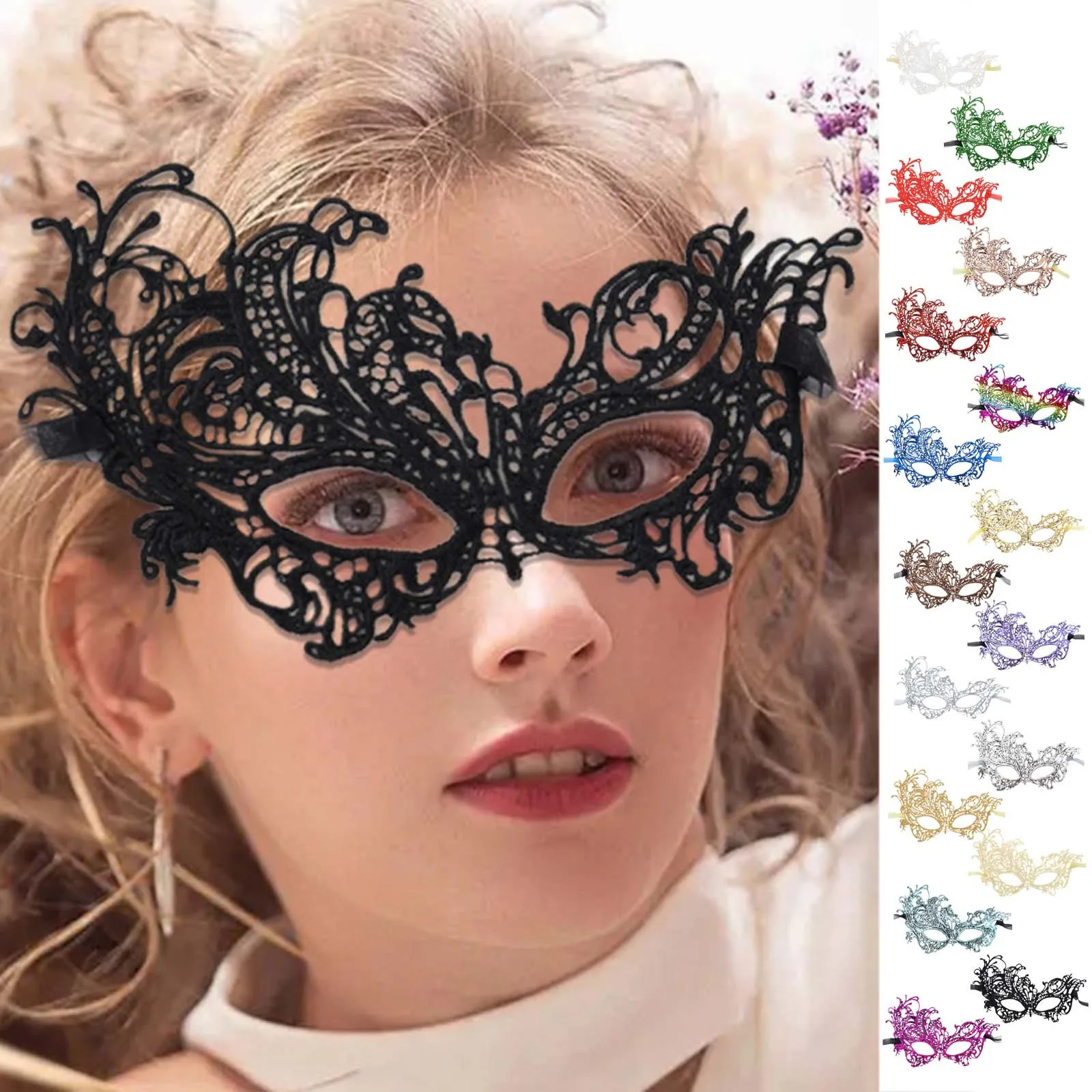 Women Gothic Lace Mask Sexy Fox Eye Masks Masquerade Party for Cosplay Men Attractive and Charming Mysterious Attire