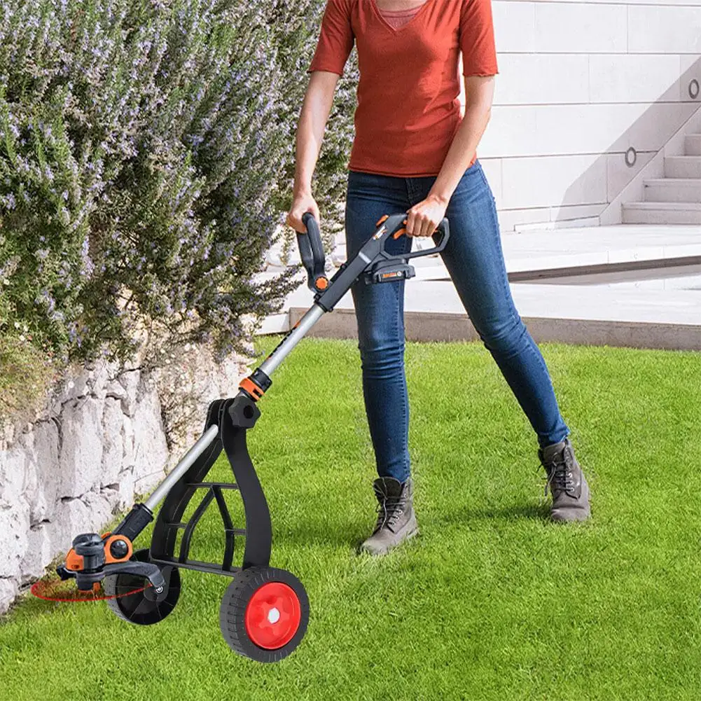 Universal Electric Grass Trimmer, Cortador De Escova De Gramado, String Mower Suporte Rodas, Ângulo Ajustável Attac, H6y2