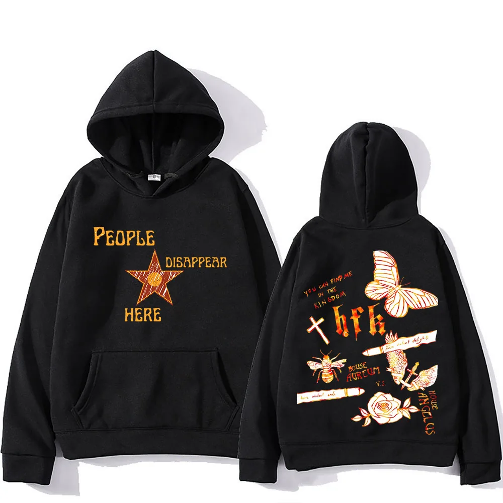 

Lucky Hoodies Halseyy Graphic Printing Fleece Manga Sweatshirt for Autumn/Winter Gothic Retro Clothing Moletom Comfortable Hoody